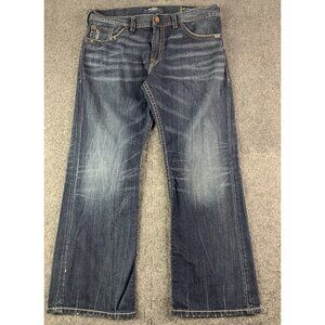 SILVER JEANS Zac Mens Regular Fit Bootcut Jeans Size 38x30 Blue